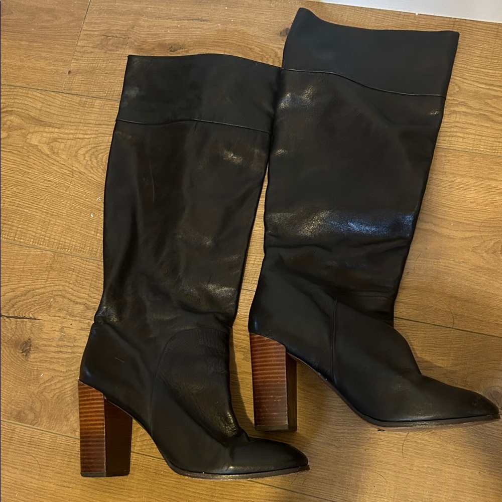 Dolce Vita Black Leather Heeled Boots